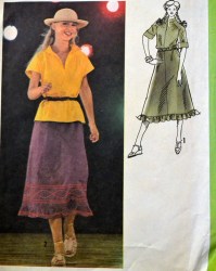 8850 78 RAGLAN PLEATED COLLAR TOP, RUFFLE SKIRT PATTERN 10